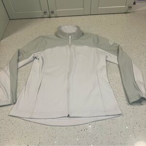 ADIDAS Golf Green & White Waffle Athletic Jacket Sweatshirt | Size Large